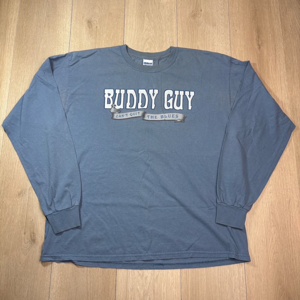 Buddy Guy Cant Quit The Blues 2009 Concert Tour Shirt Mens XL Long Sleeve Blue